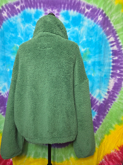 American Eagle Fleece Jacket Green Teddy Sherpa XS/S NWT