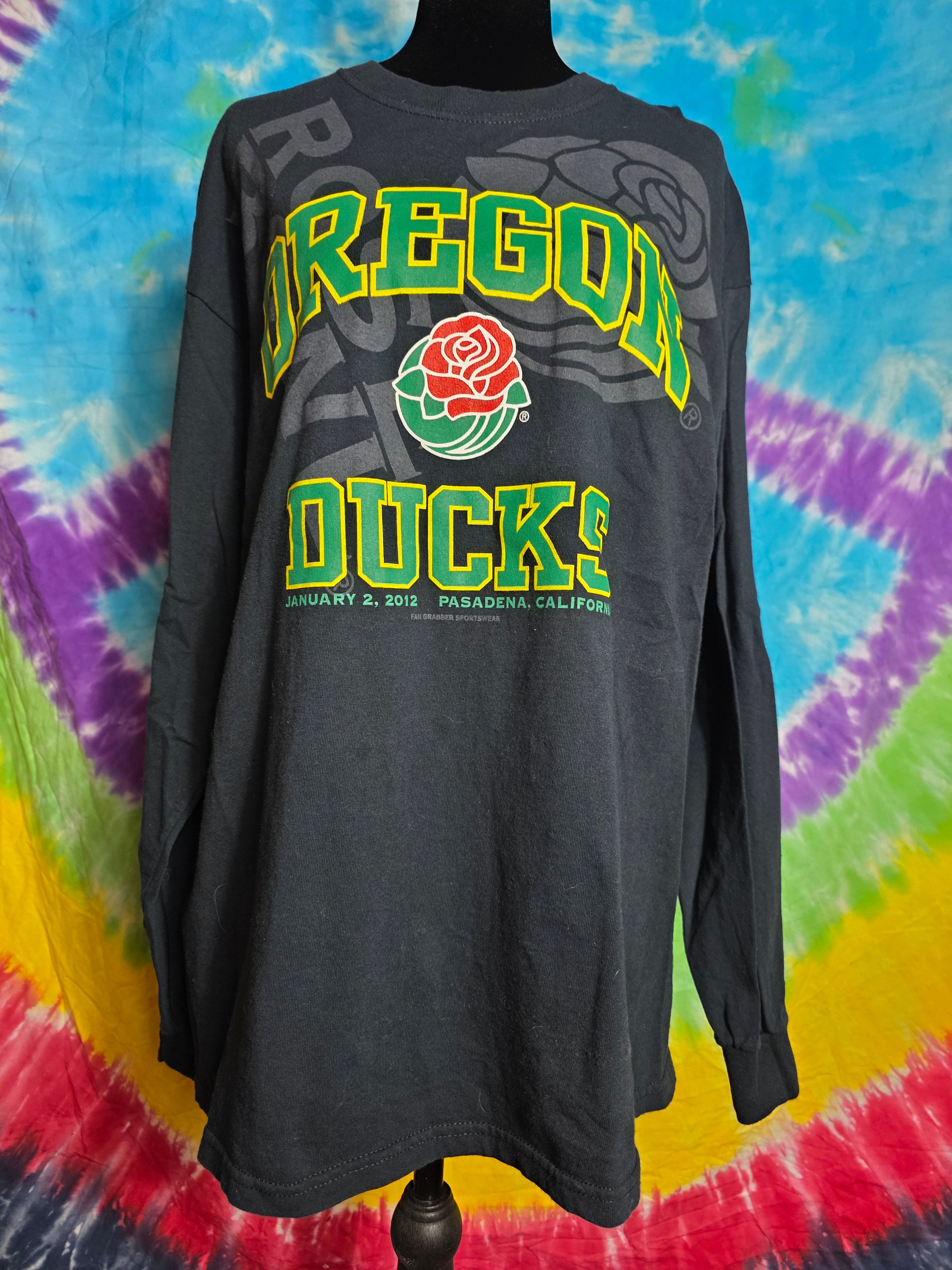 Oregon Ducks 2012 Rose Bowl Long Sleeve Shirt Black Large