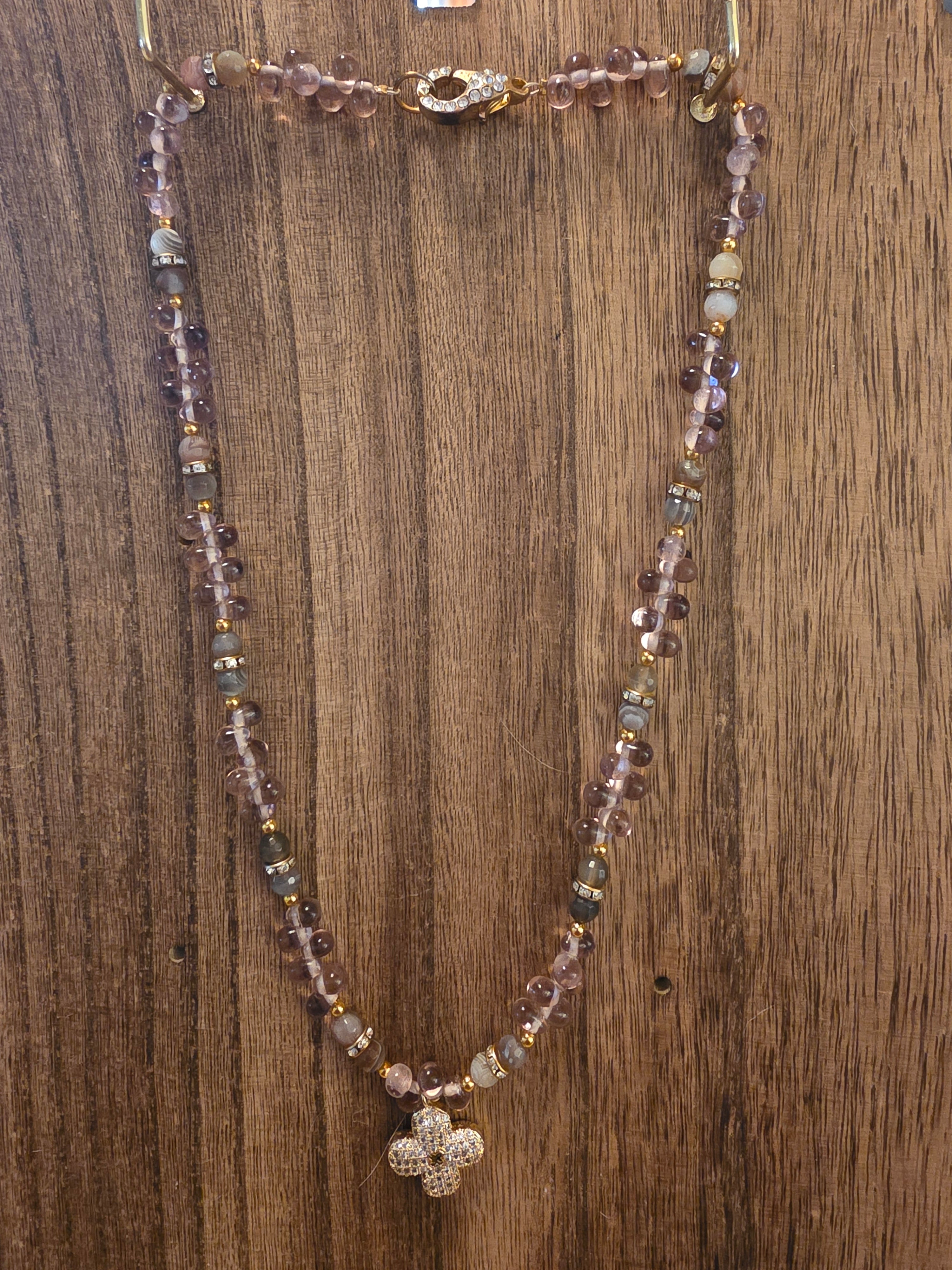 Vintage Botswana Agate & India Glass 21" Necklace - Boho Chic