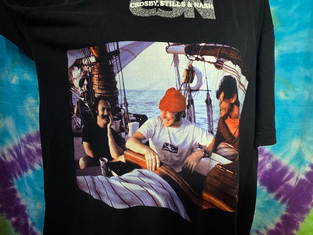 VTG Crosby Stills & Nash CSN Boat Band T-Shirt XL