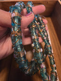 Vintage Venetian Murano Glass Fiorato Wedding Cake Bead Strand