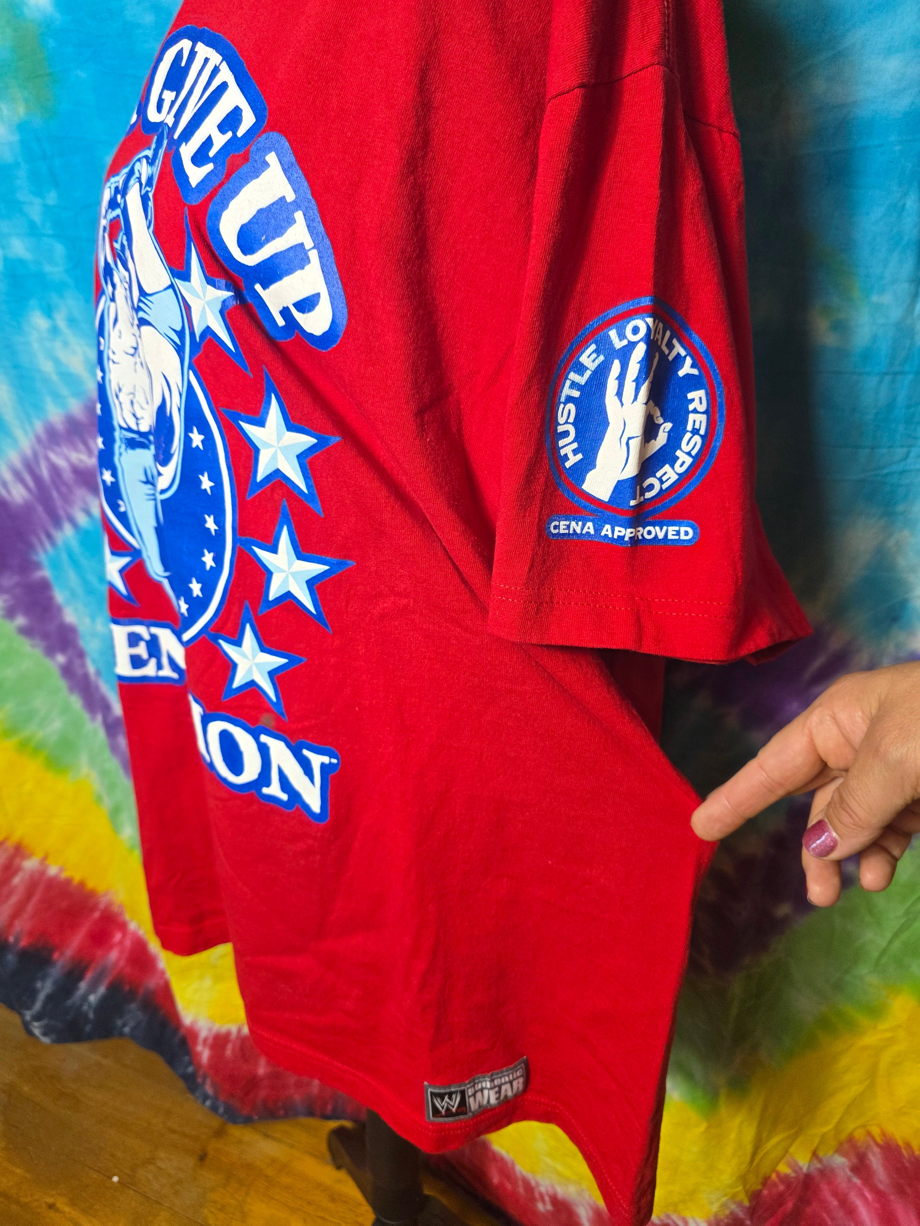 Vintage 2011 WWE John Cena "Never Give Up" Tee XL