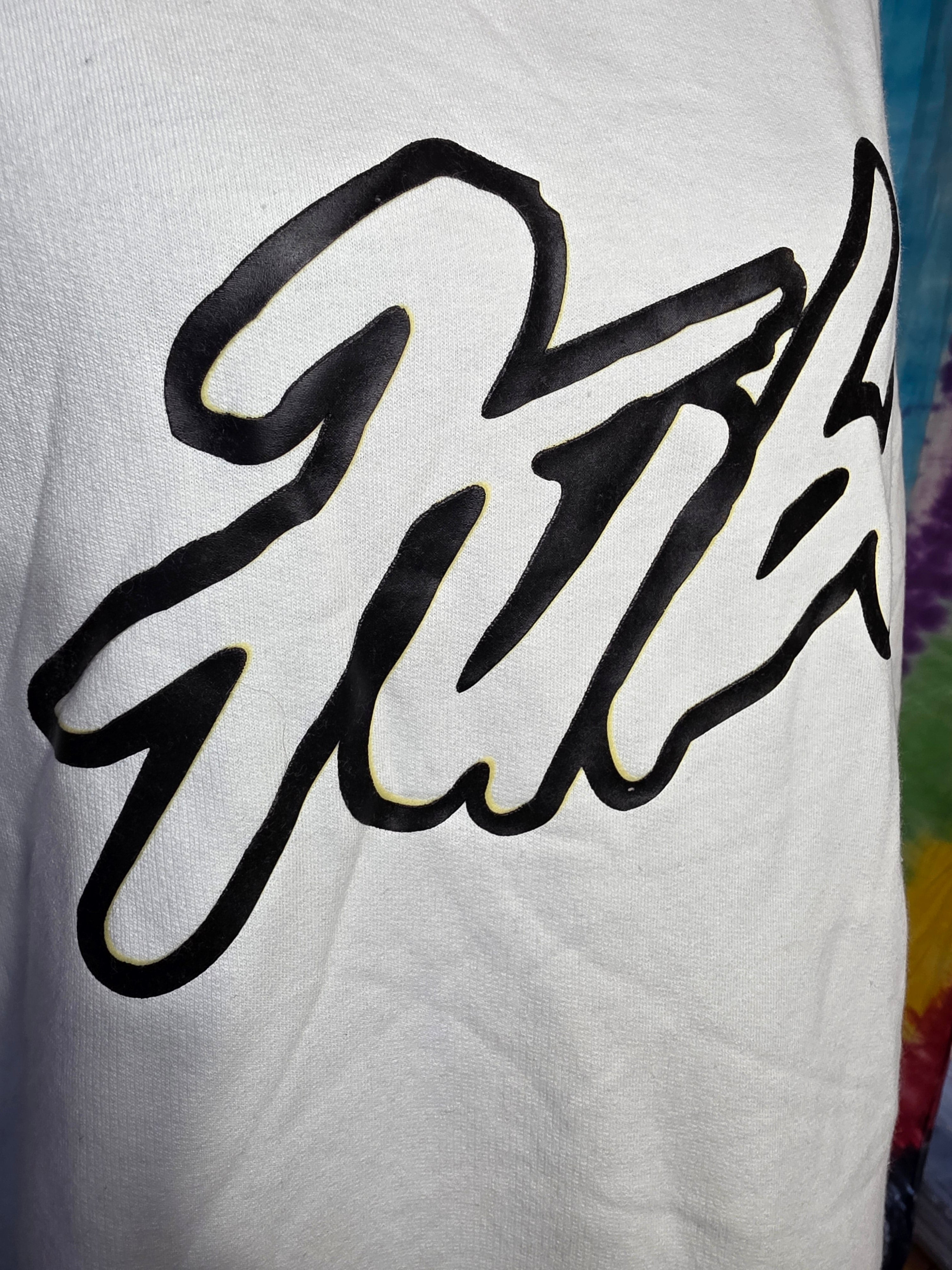 NWT FUBU Vintage Style White Grey Hoodie Sweatshirt 2XL