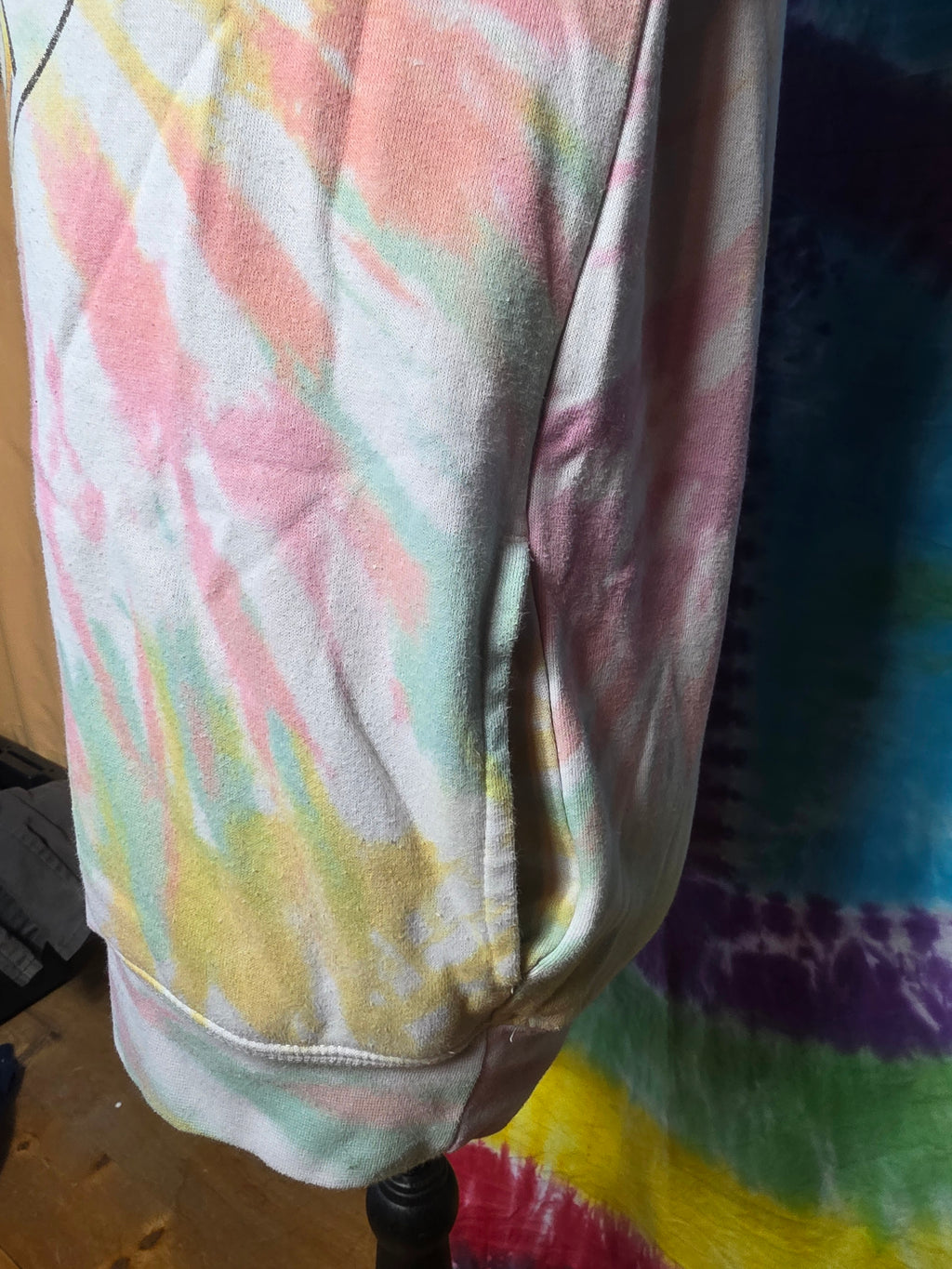 Grateful Dead Tie Dye Hoodie Sweatshirt Pastel Skull Roses Small