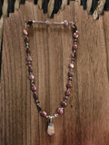 Artisan Mauve Coin Pearl & Quartz Crystal Necklace, 20"