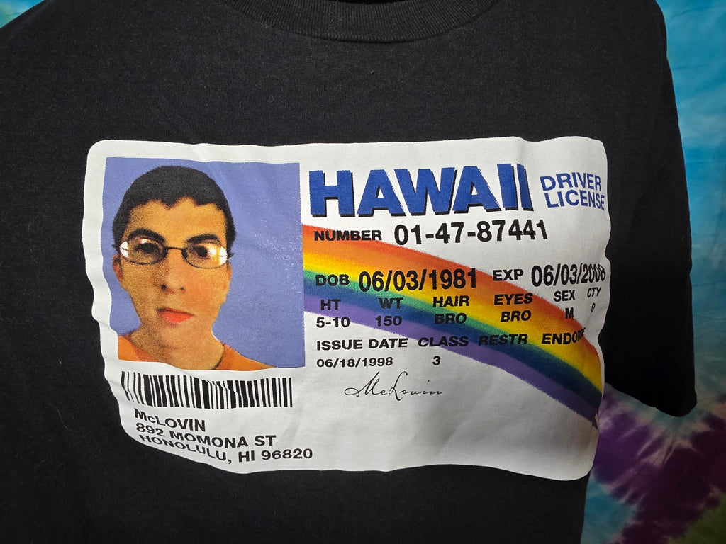 Superbad McLovin Hawaii Driver License T Shirt Black XL