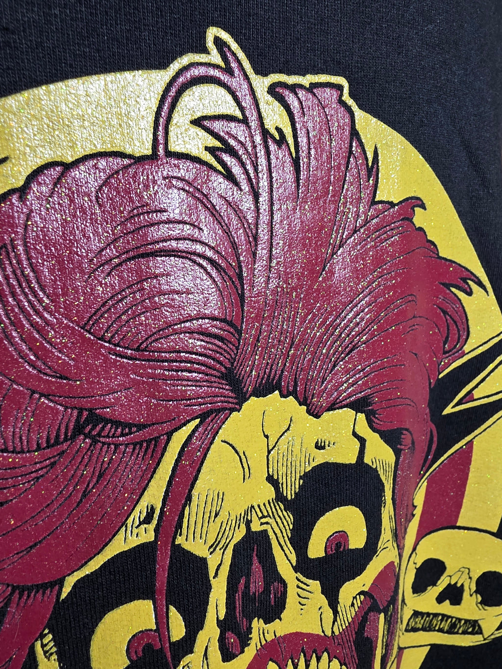 Mac Sabbath Glitter Graphic Black Zip Up Hoodie Size L NWOT