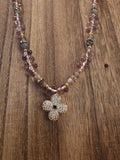 Vintage Botswana Agate & India Glass 21" Necklace - Boho Chic