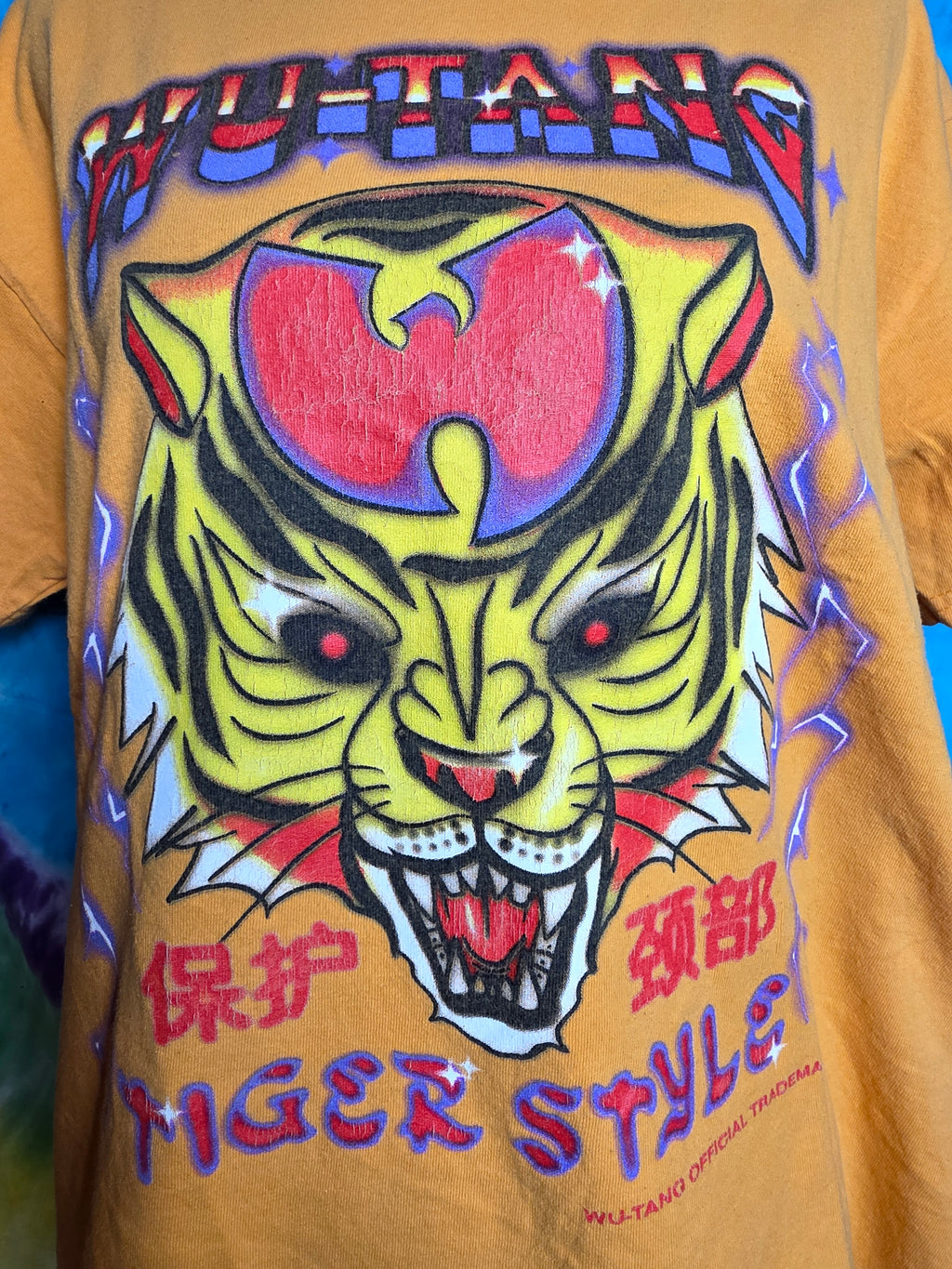 Wu-Tang Clan Tiger Style Graphic Orange T-Shirt Men's Size M