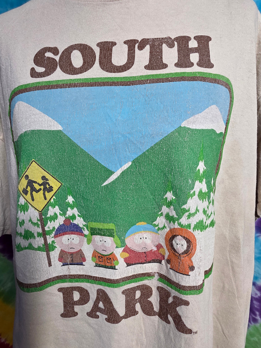 South Park Ripple Junction Graphic Tee Shirt Tan Beige Mens XL
