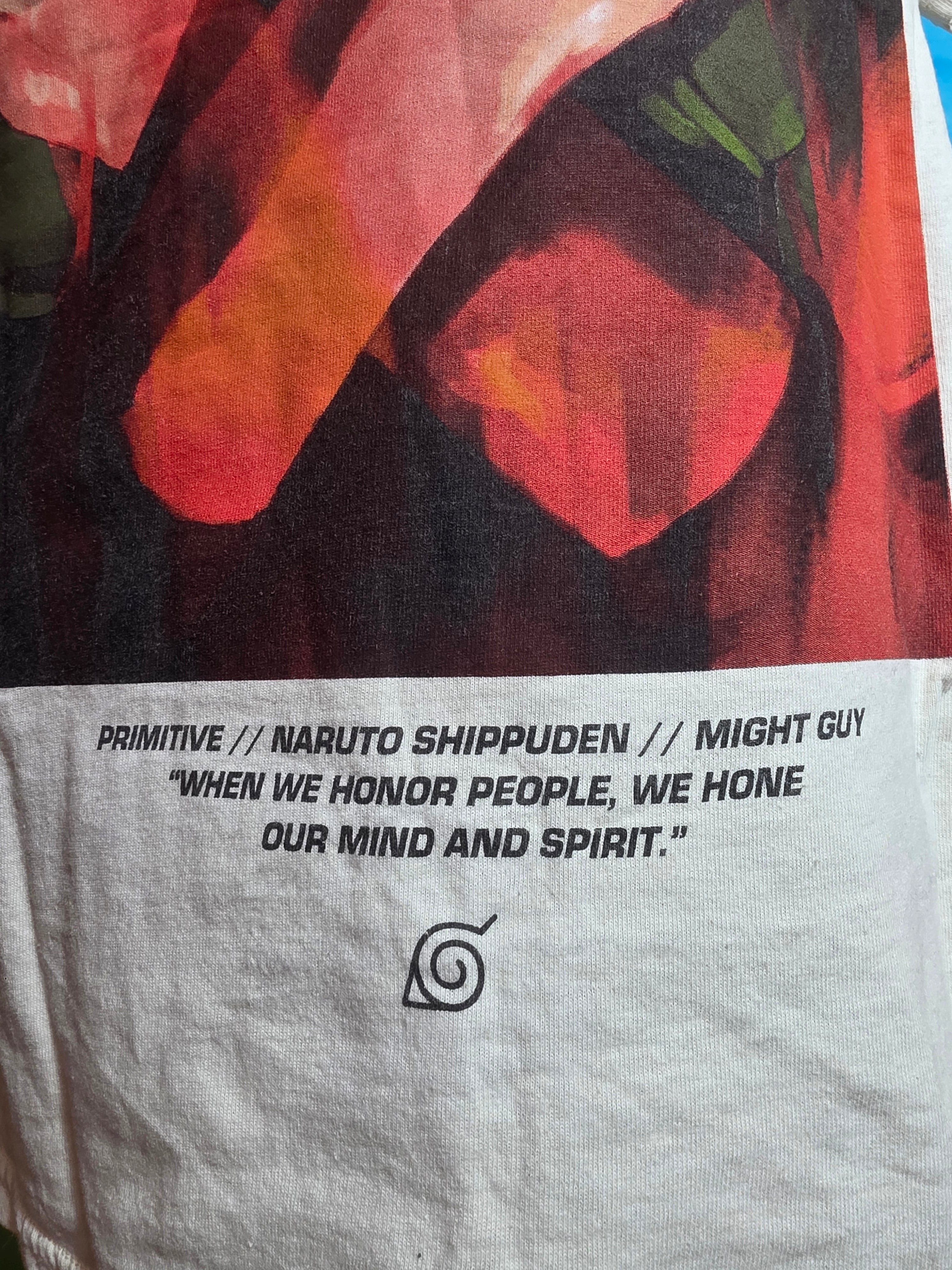 Primitive x Naruto Shippuden Might Guy Graphic Tee Size M