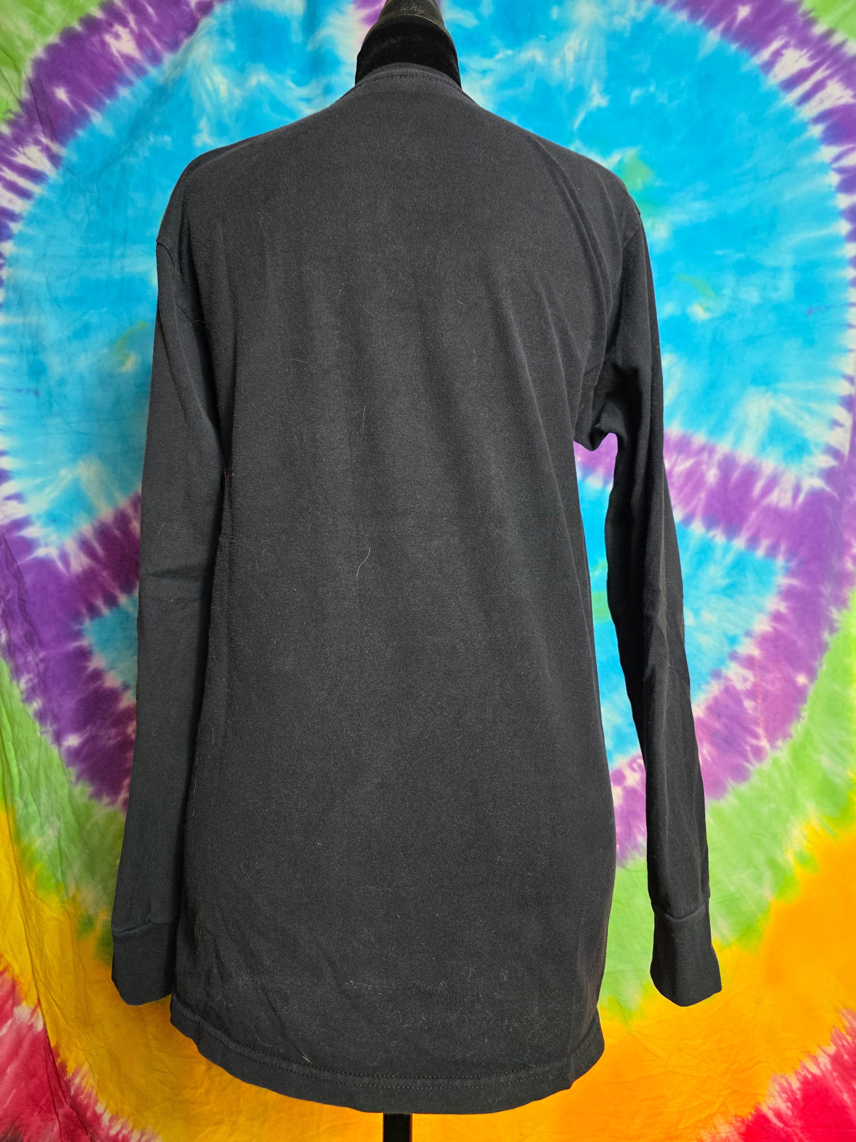 Stussy Long Sleeve Shirt Mens Small Black Graphic Freedom Is Power