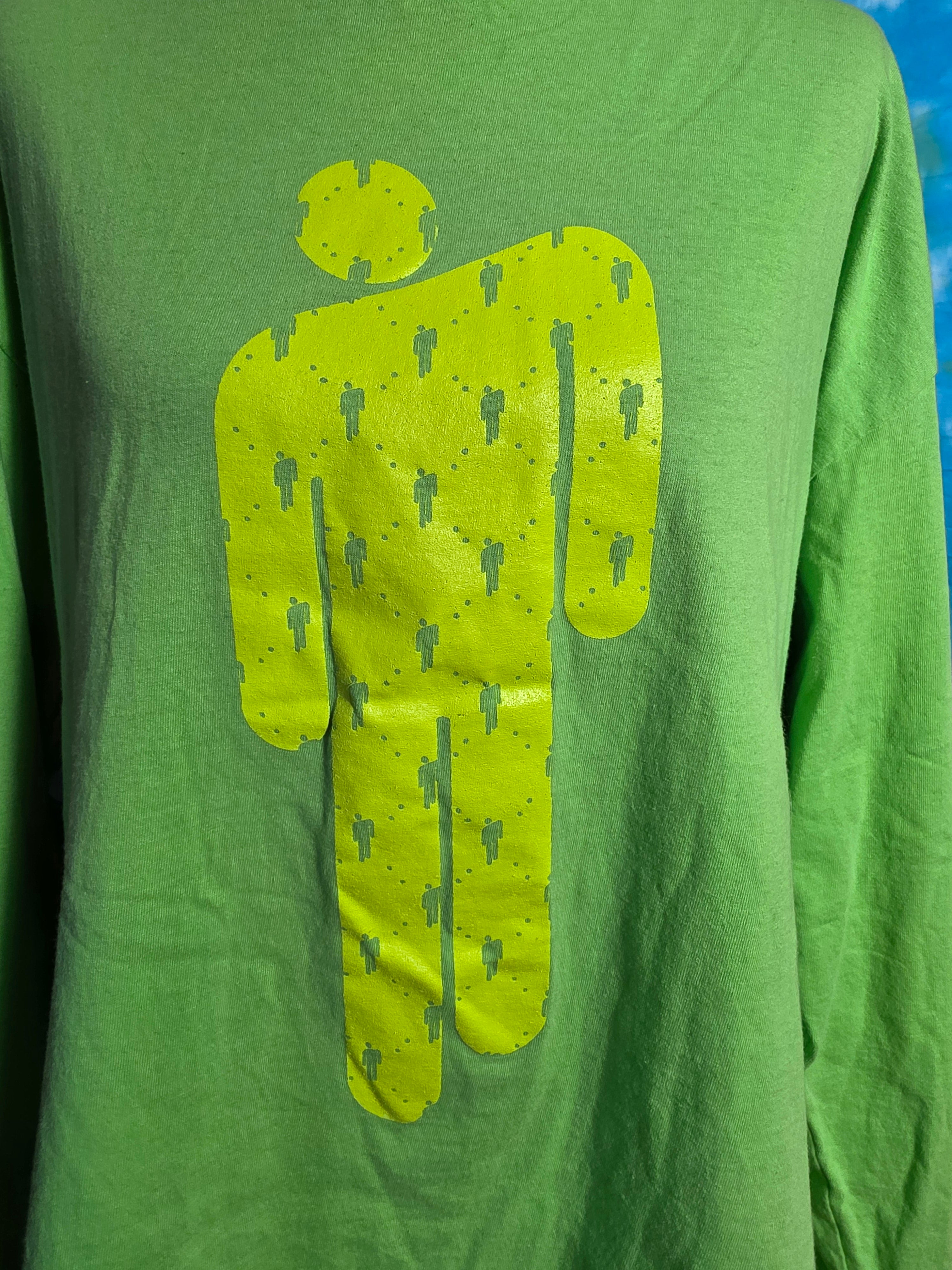 Billie Eilish Blohsh Neon Lime Green Long Sleeve Shirt Size Large