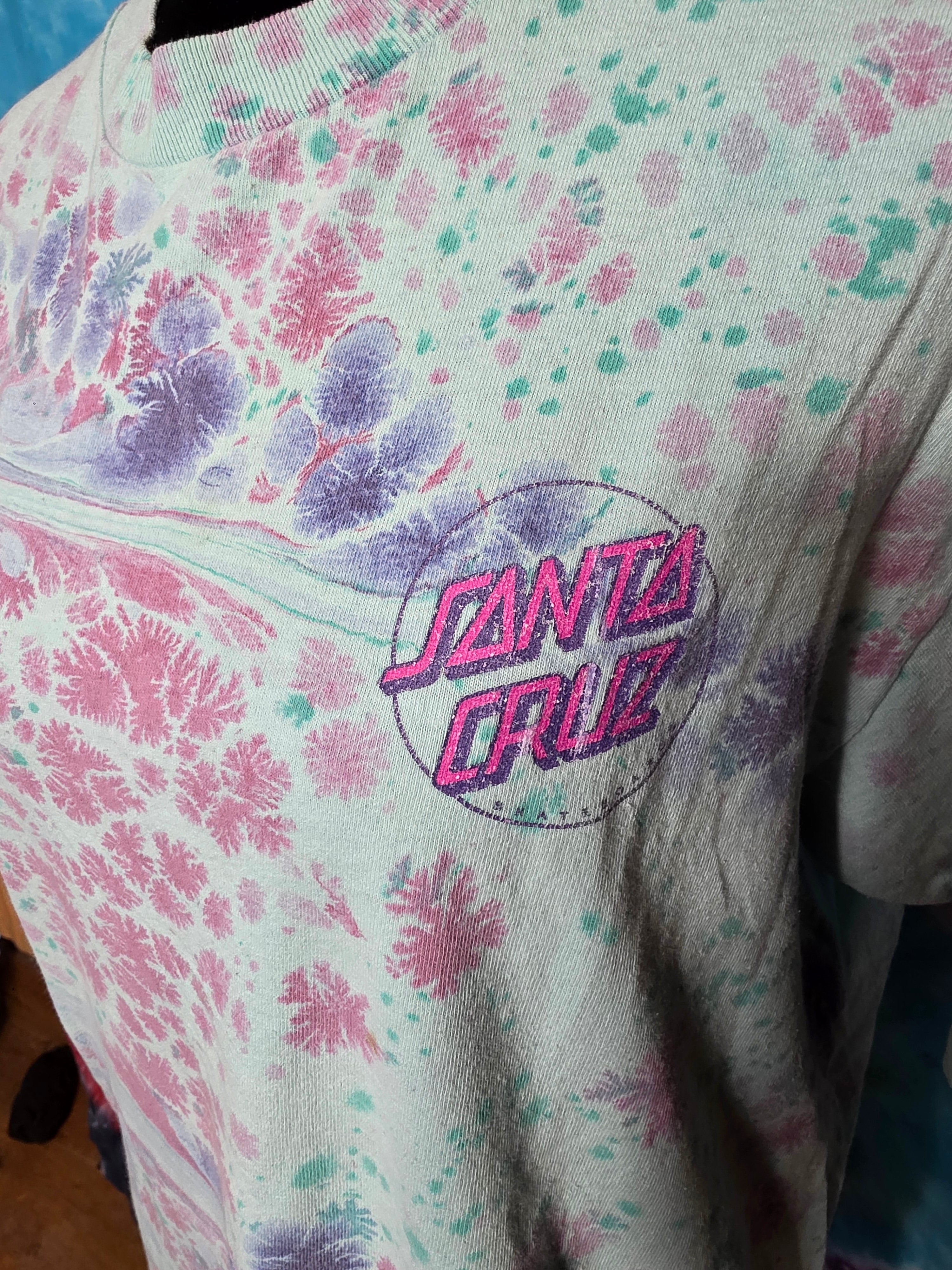 Vintage Santa Cruz Skateboards Ice Dye Dot T-Shirt M