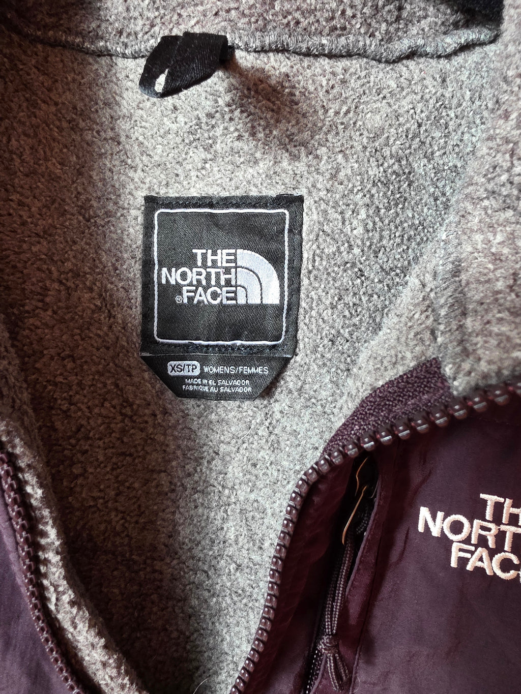 The North Face Denali Fleece Jacket Women's XS Grey & Deep Purple