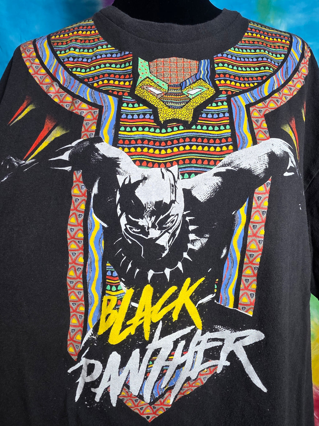 Marvel Black Panther Dashiki Style Tee XL Tribal Collar Rare