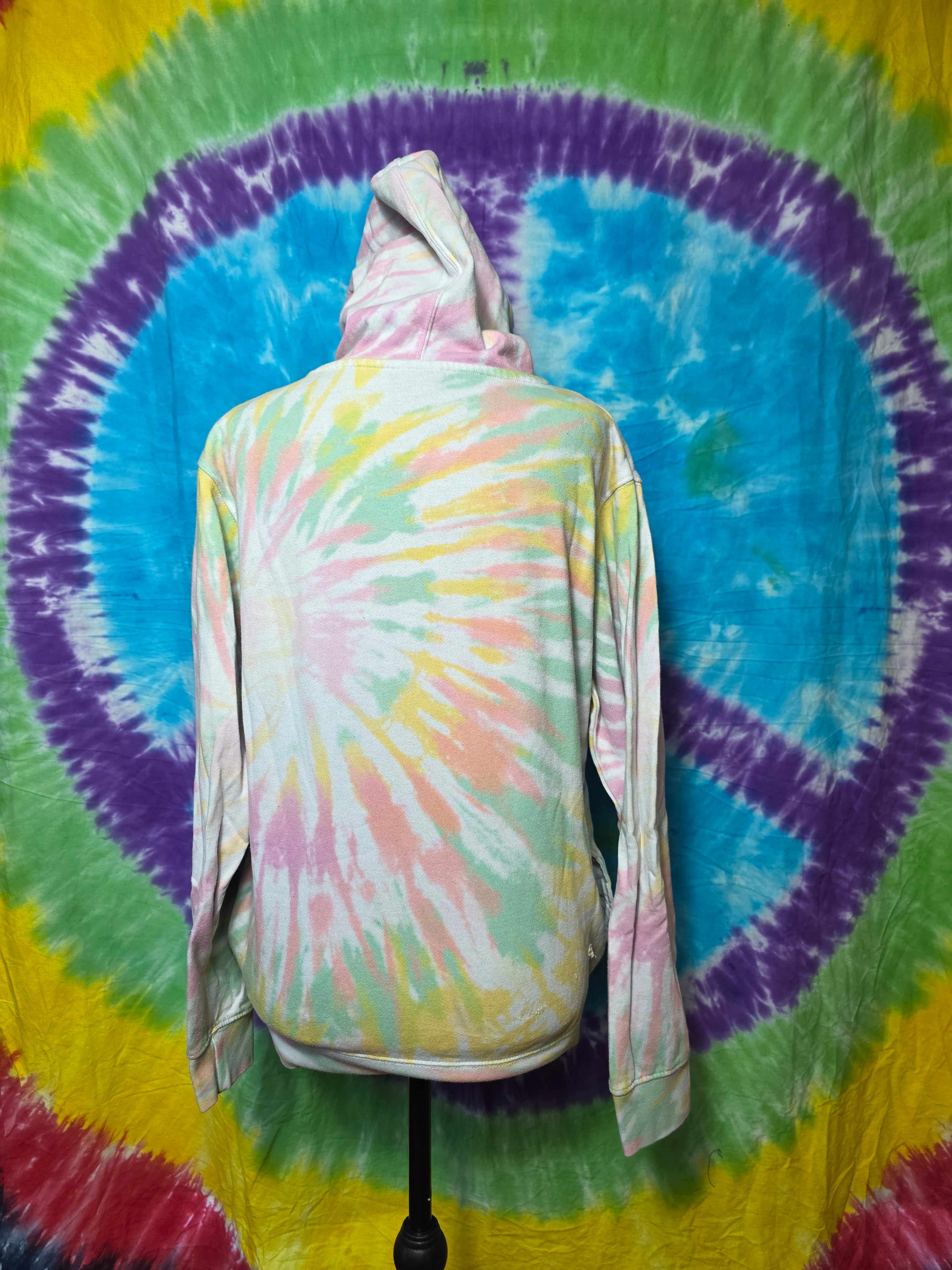 Grateful Dead Tie Dye Hoodie Sweatshirt Pastel Skull Roses Small