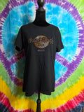 Hard Rock Cafe Maui Rhinestone Logo Shirt Women's XL Black