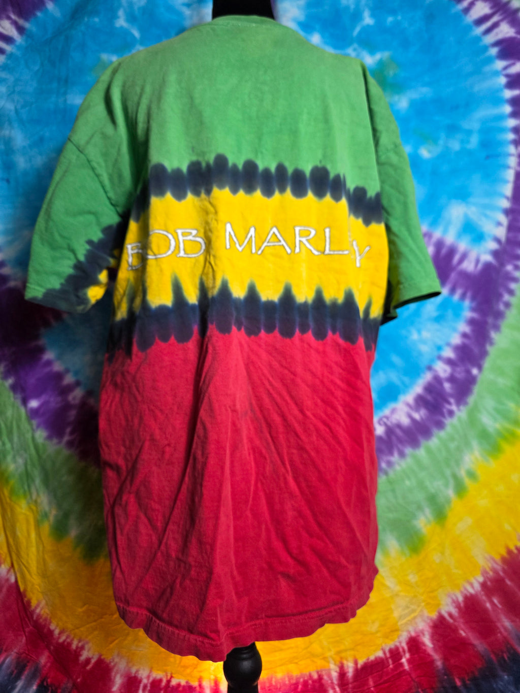 Vintage 2000 Bob Marley Zion Rootswear Rasta Tie Dye XL
