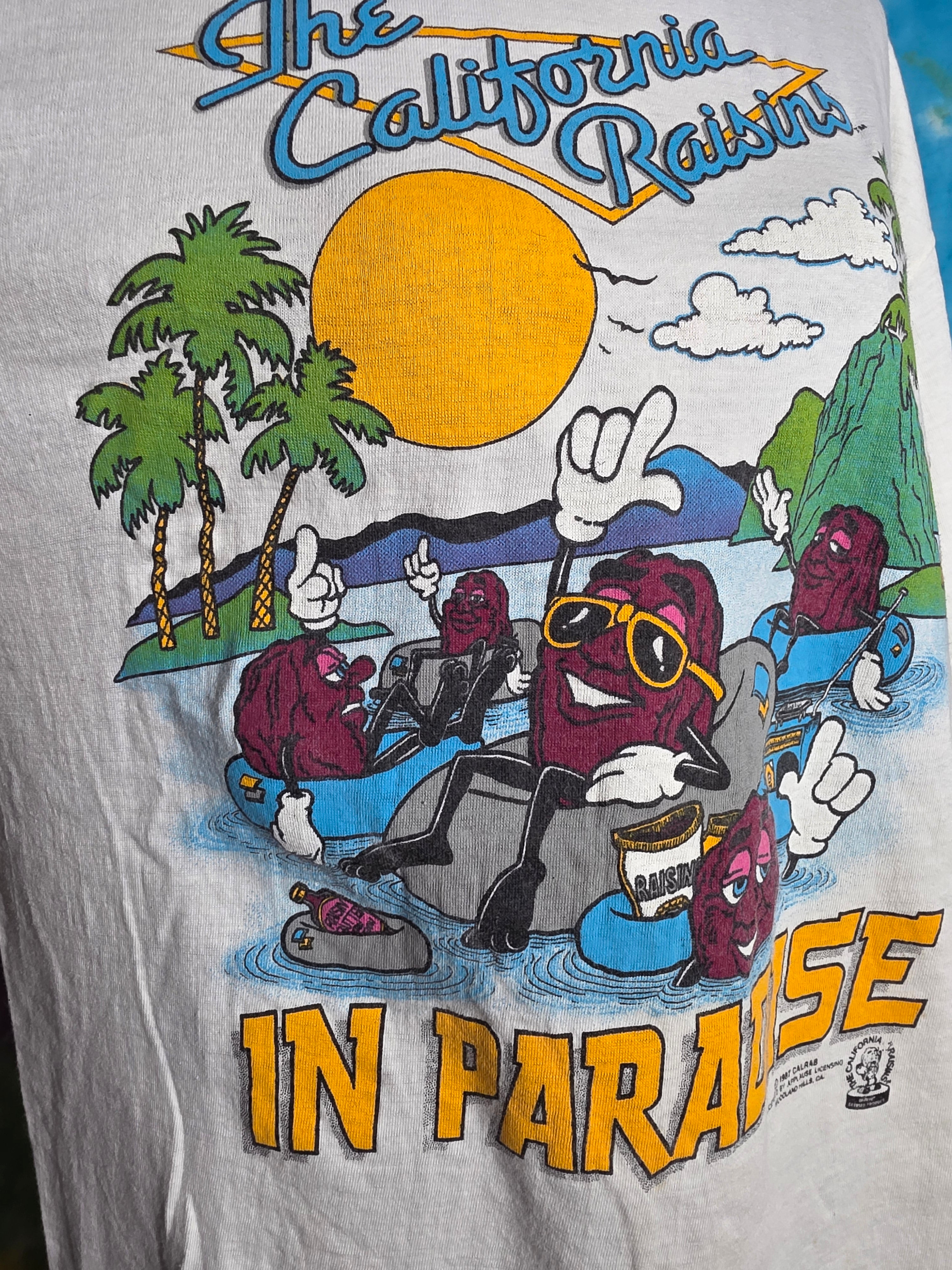 Vintage 1987 California Raisins In Paradise Shirt L Single Stitch