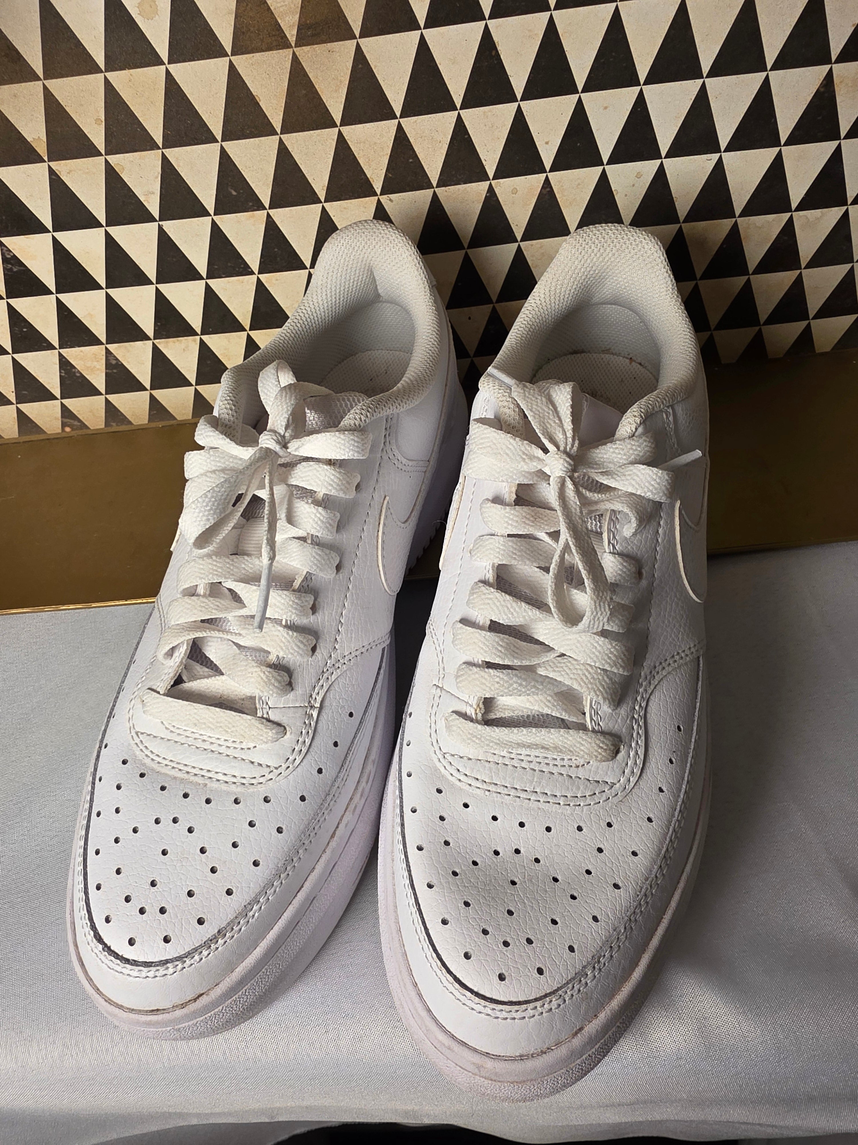 Nike Court Vision Alta Low White Platform DM0113-100 Sz 10