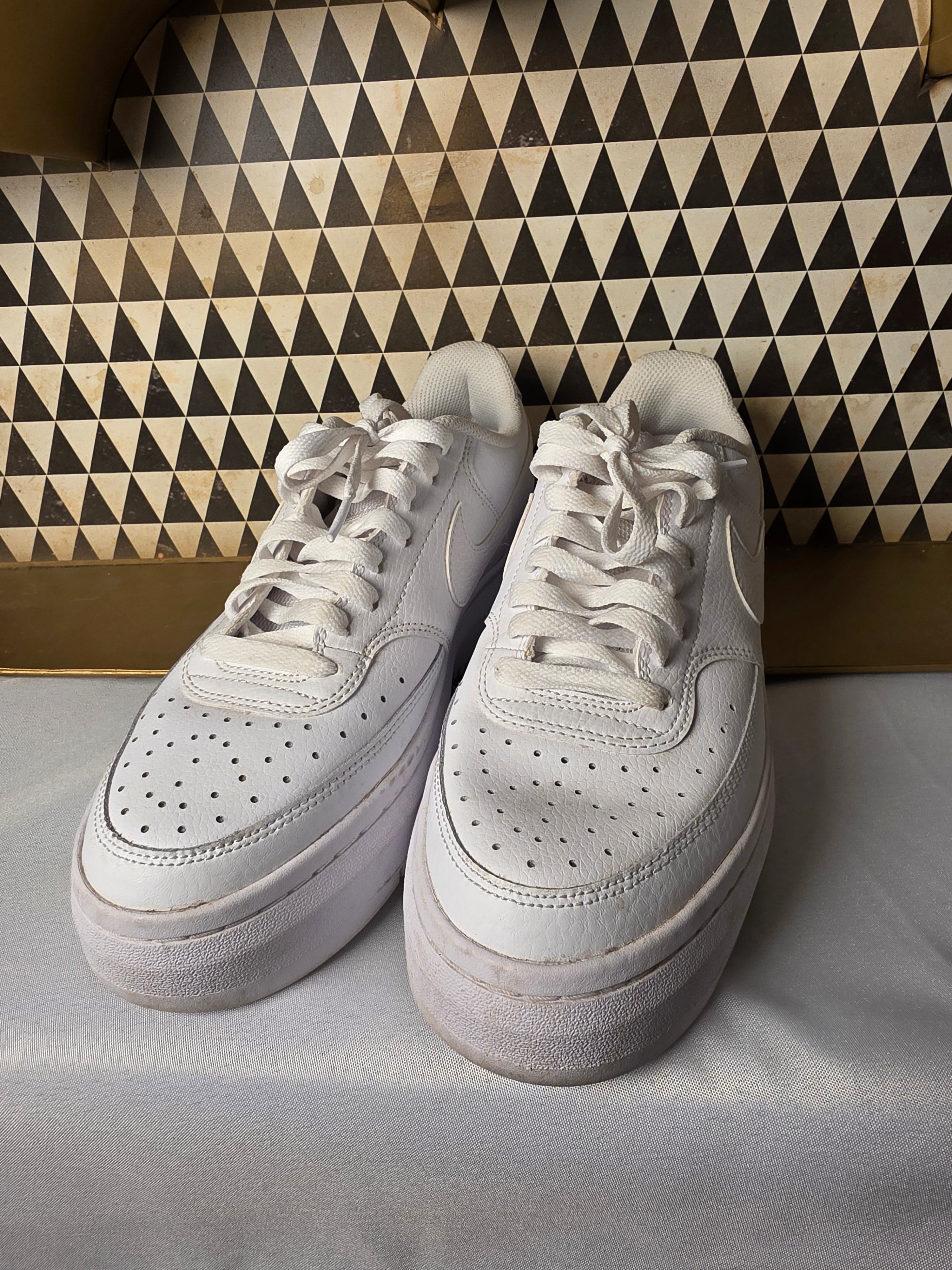 Nike Court Vision Alta Low White Platform DM0113-100 Sz 10