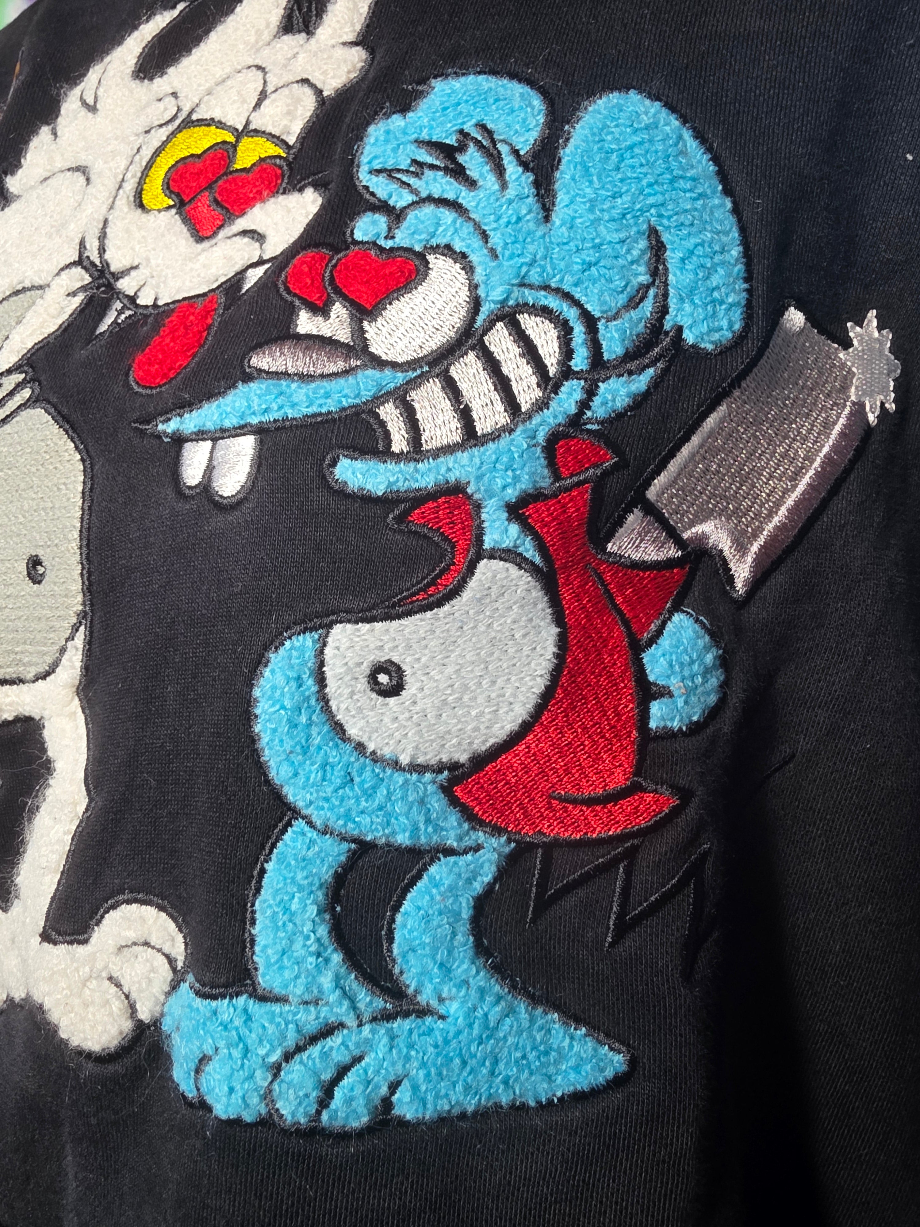 Makobi Itchy and Scratchy Issues Black Hoodie Large