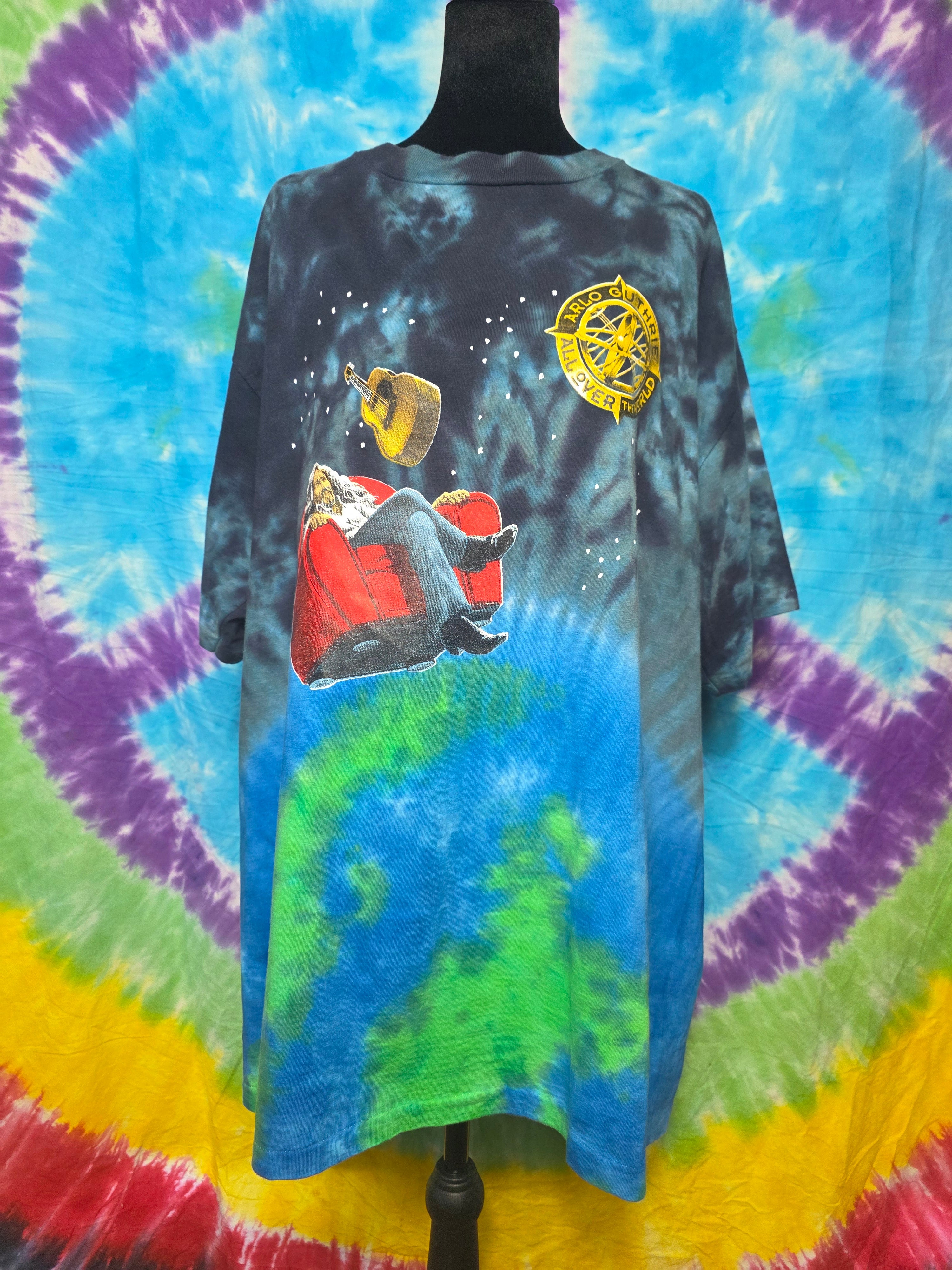 Vintage Arlo Guthrie Sundog Tie Dye Shirt XL Single Stitch