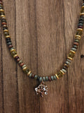 20" Tree of Life Earthy Jasper & Green Crystal Charm Necklace