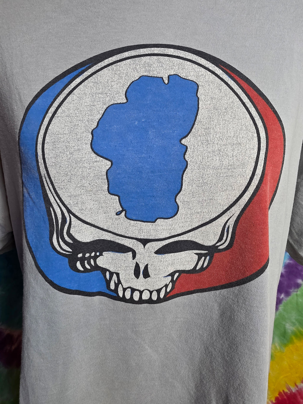 Grateful Dead Keep Tahoe Blue Stealie Gray Shirt L
