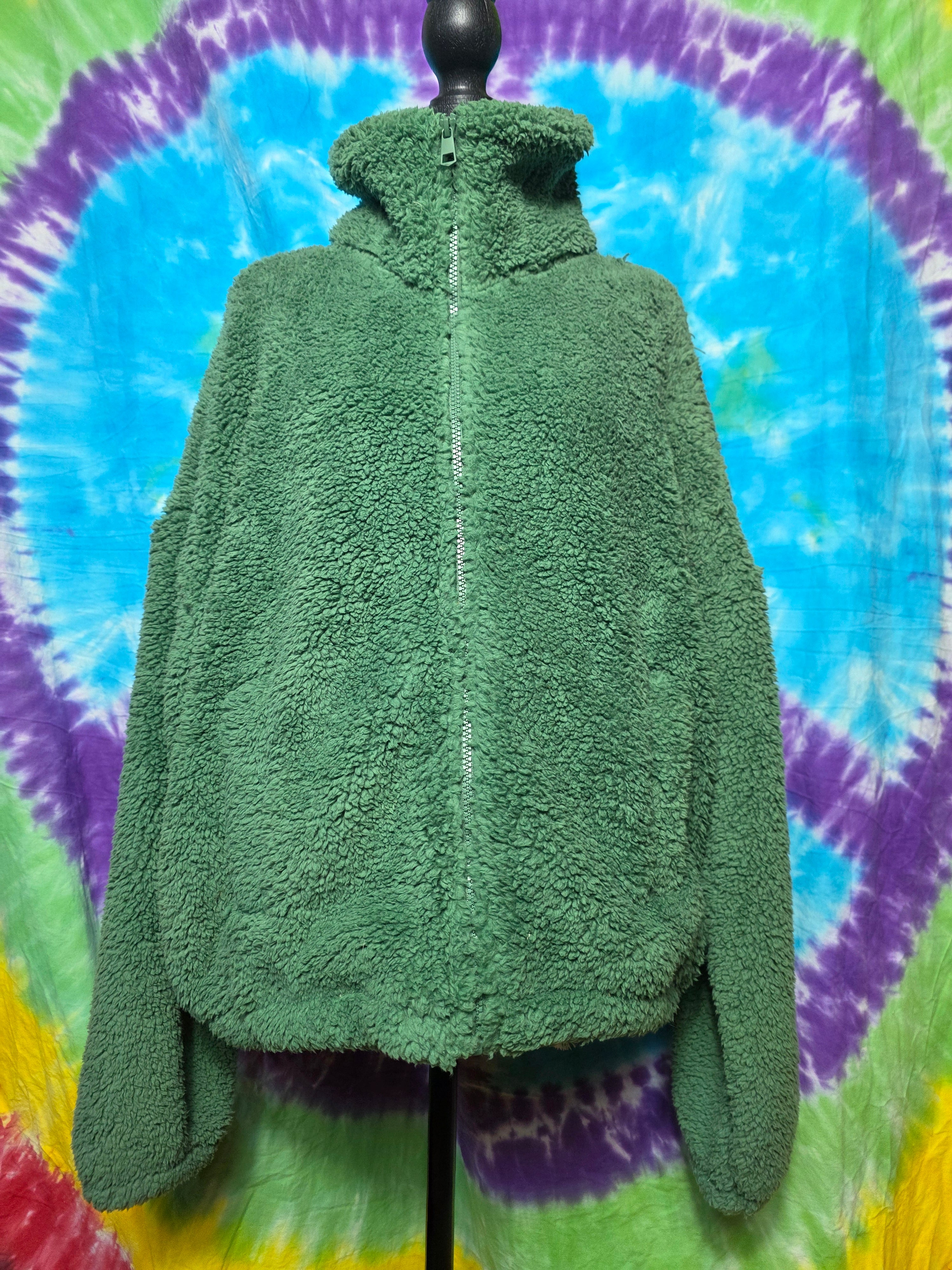 American Eagle Fleece Jacket Green Teddy Sherpa XS/S NWT